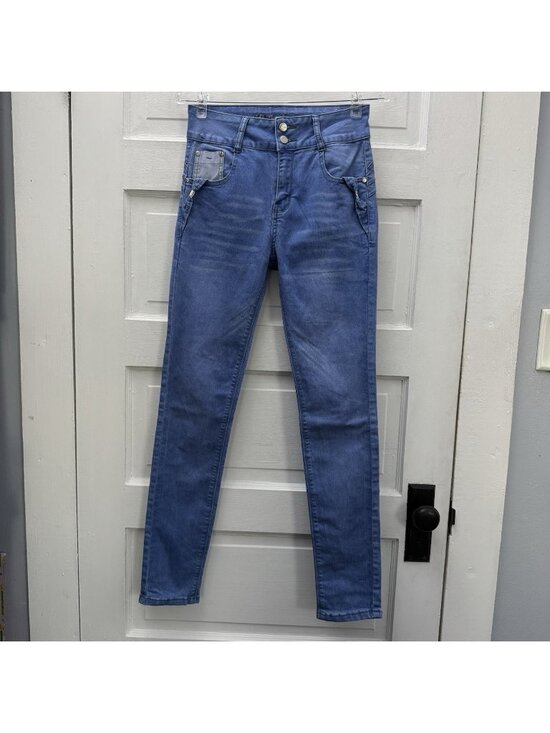Mitzi Denim - Mitzi Michel Juniors Size 9 High Rise Skinny Jeans Blue Stretch USA Made